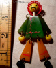 Figural Chinese Man Jointed Bakelite Pin 1940s. Chinoiserie