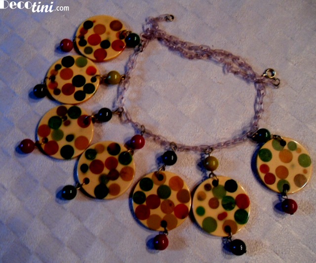 Multi Color Random Dot Bakelite Necklace