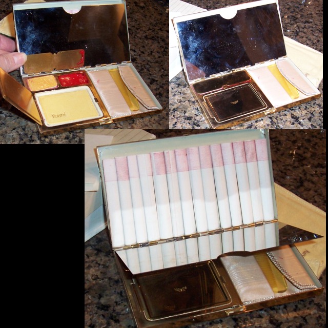 Black Enamel Volupte Compact Cigarette Case / Box