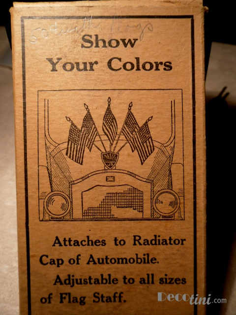 1920s Automobile Radiator Cap Flag Holder / In Box
