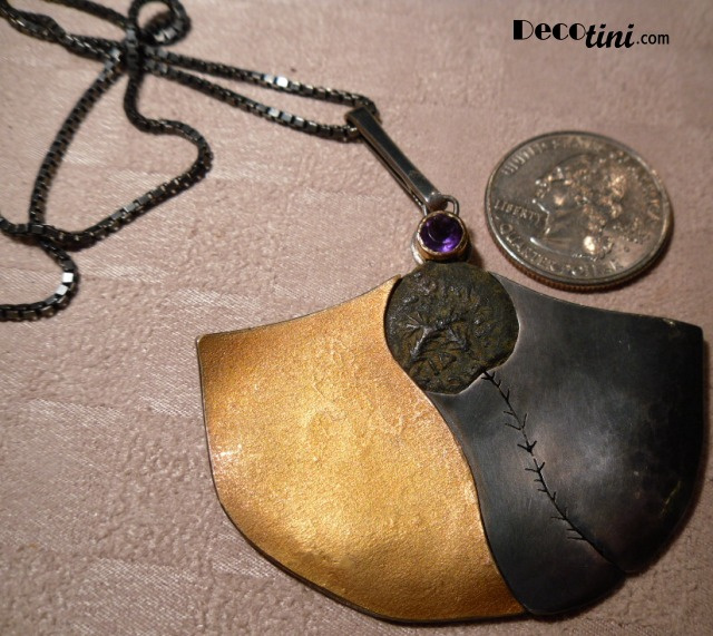 SOLD Dan Alsberg Blackened Silver Ancient Coin Necklace