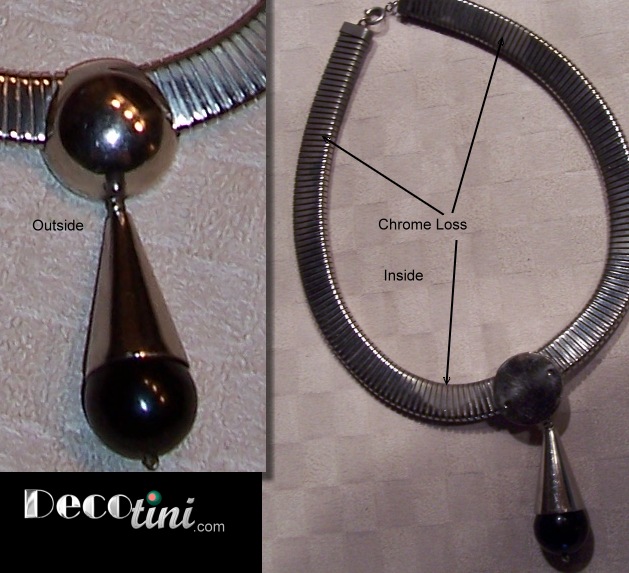 Jakob Bengel Style Bakelite & Chrome Necklace
