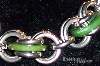 Green Glass & Chrome Necklace