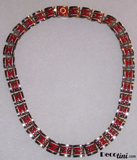 Red Enameled Necklace SOLD