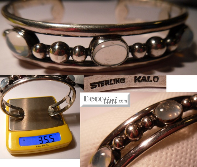 SOLD Kalo Sterling Moonstone Cuff Bracelet