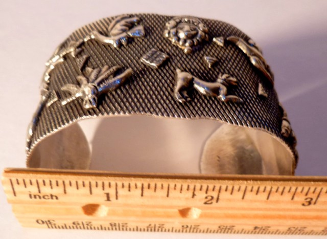 Fred Davis Applied Silver Cuff Bracelet.