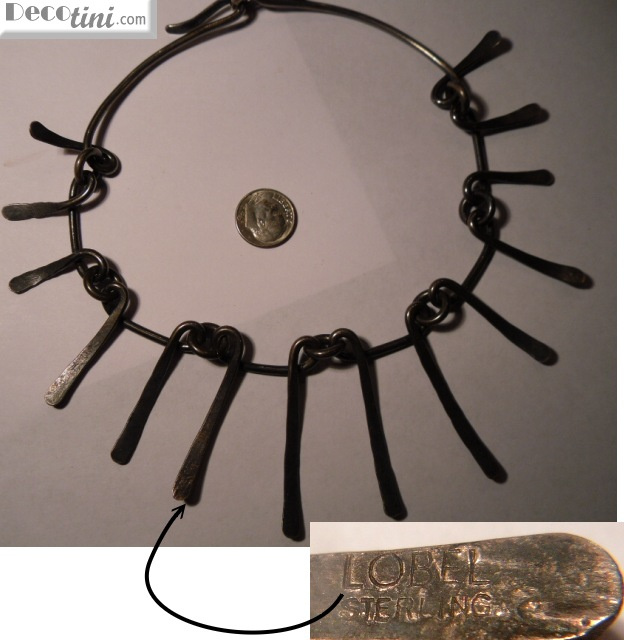 Paul Lobel Vintage Sterling Modernist Necklace