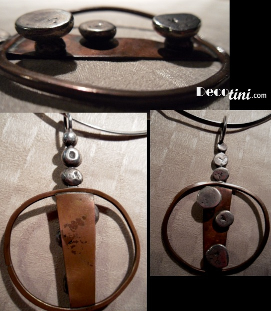 Chunky Copper & Silver Dot Neck Ring - Studio Piece