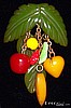 Bakelite & Glass Fruit Salad Dangle Pin