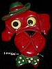 Google Eyed Dog Bakelite Pin w/Cigar