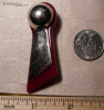 Red Bakelite + Chrome Brooch