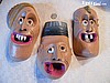 Trio of Unusual Vintage Carved Masks - Sold Individually