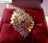 Ladies Yellow & White 14k Gold Ring w/ 55 Diamonds