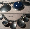 Blue Galalith Chrome Jakob Bengel Style Necklace