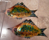Pair of California Cloisonne Large Copper Fish Wall Art 1958