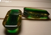 Green Stardust Bakelite Buttons / Clasp